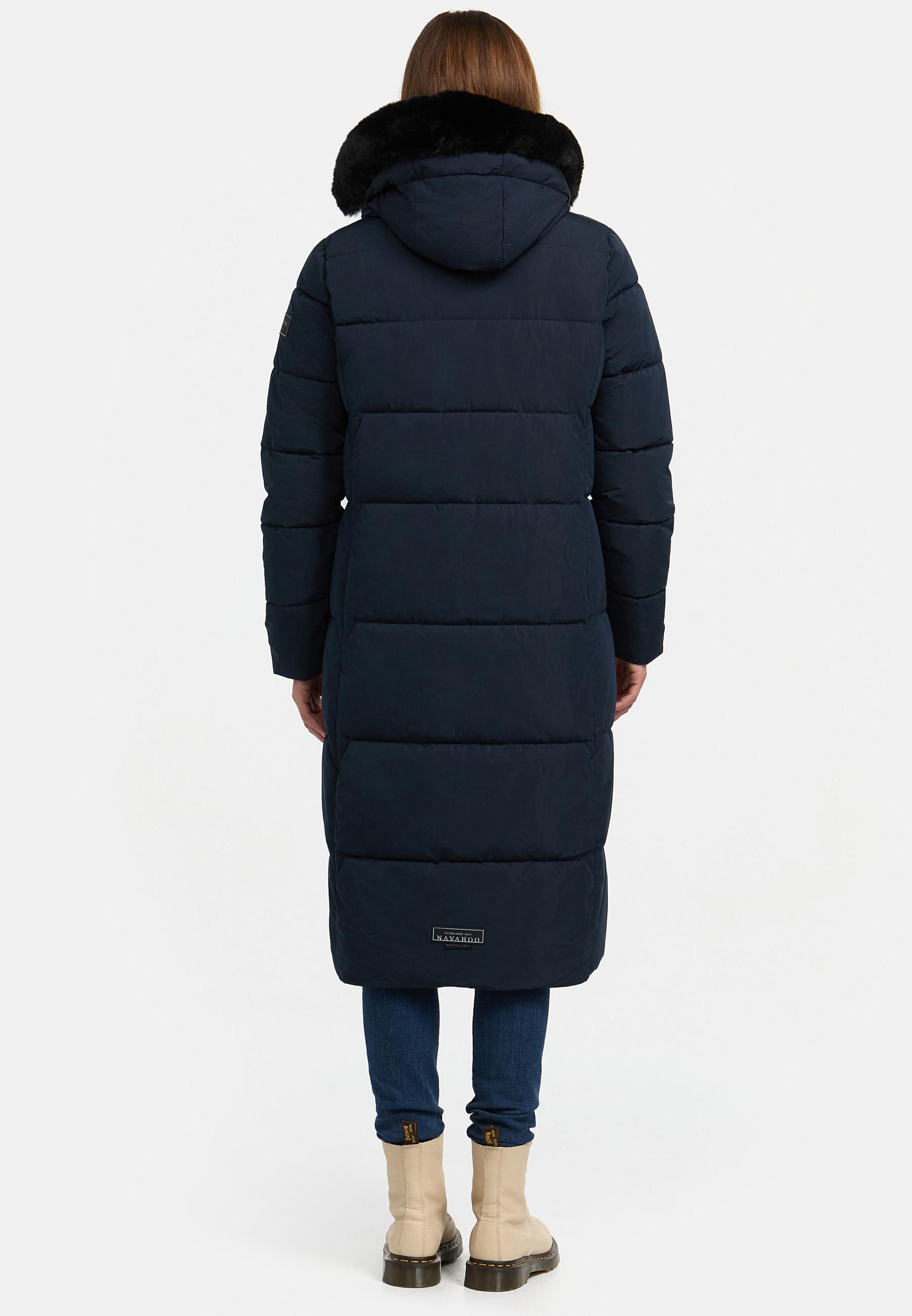 Navahoo Steppmantel Blitzliebe XIV Wintermantel mit Kunstfell-Kapuze