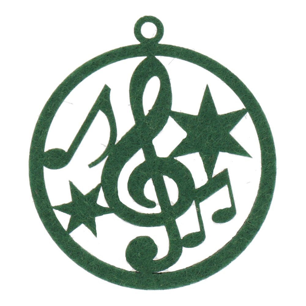 Weihnachtskugel mugesh für grün Violinschlüssel, Musiker Weihnachtsbaumkugel Filz