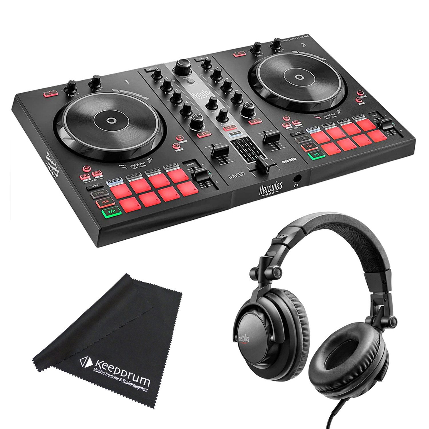 HERCULES DJ Controller Hercules Inpulse 300 MK2 DJ Controller mit DJ45 Kopfhörer