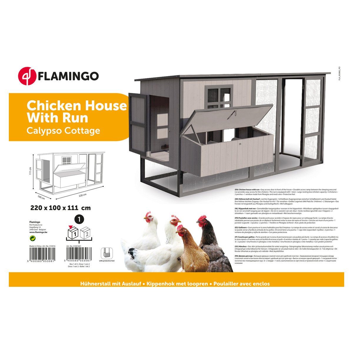 Flamingo Hühnerstall Hühnerstall Calypso Cottage