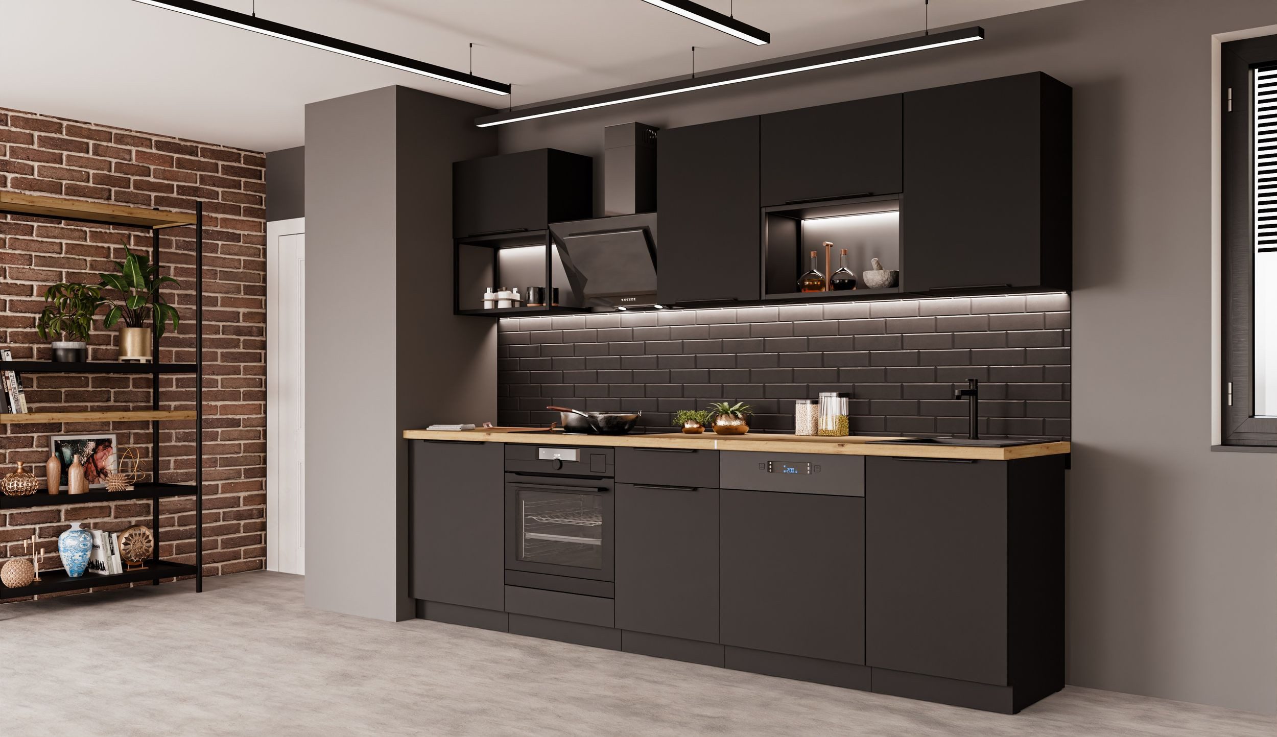 Küchen-Preisbombe Küchenzeile SIENA BASIC LOFT 280 cm Küchenblock Küche Ein günstig online kaufen