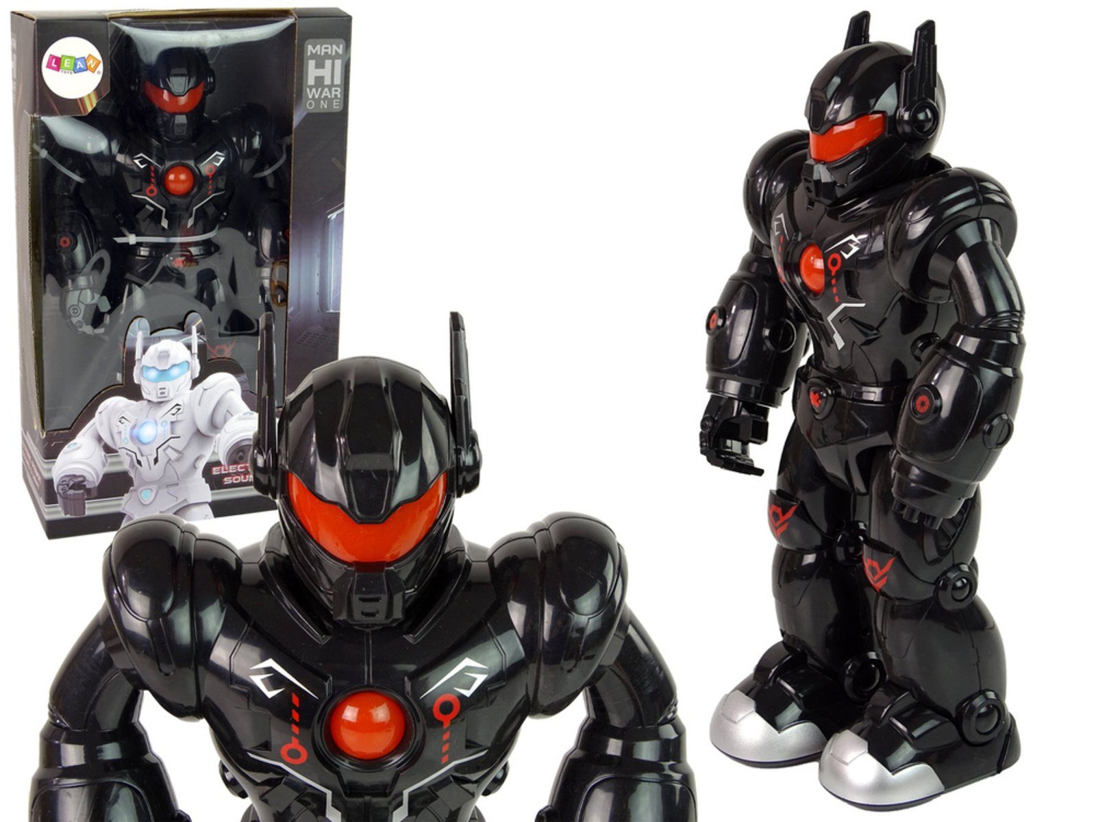 Wisam Robotertier Interaktiver Roboter geht Ton Lichter Schwarz