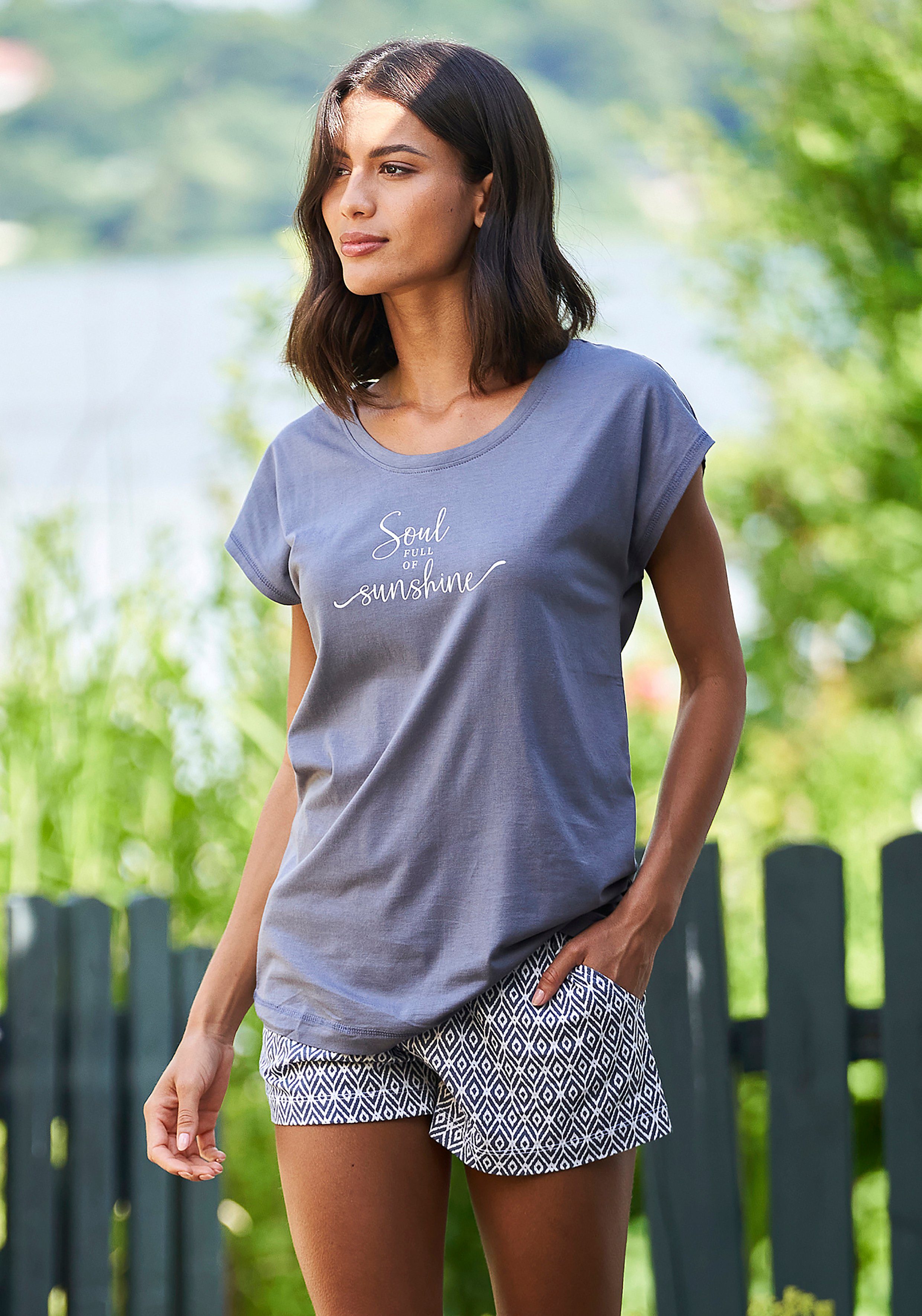 Vivance Dreams by Lascana Pyjamashorts mit Alloverdruck – Bild 3 von 5