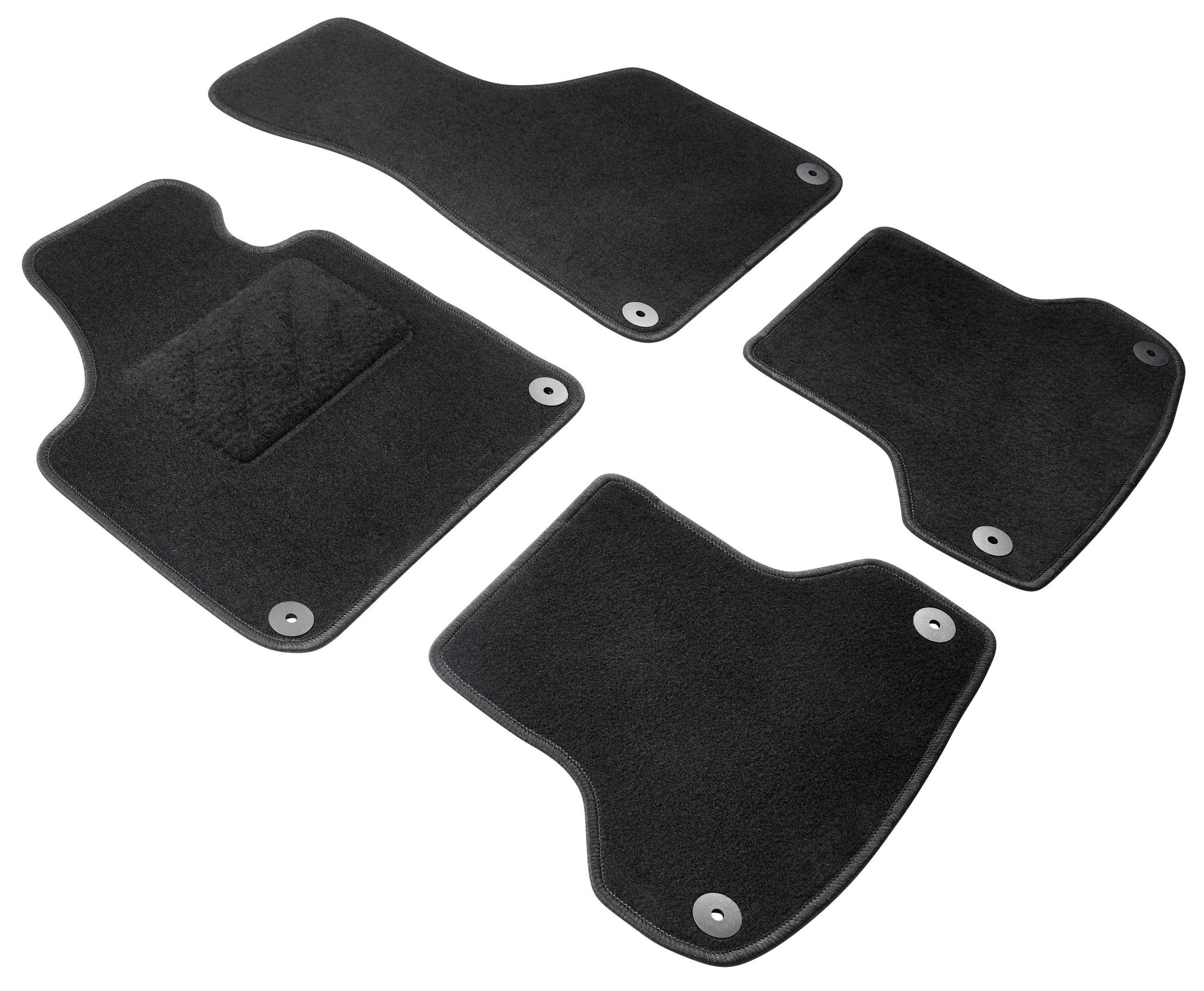 WALSER Auto-Fußmatten Autoteppich Passform Std (4 St), für AUDI A3 Sportback (8PA), A3 (8P1) AUDI A3 (8P1), YB 05/2003-12/2013,AUDI A3 Sportback (8PA), YB 09/2004-12/2015, A3 Sportback 09/2004-12/2015, A3 05/2003-12/2013