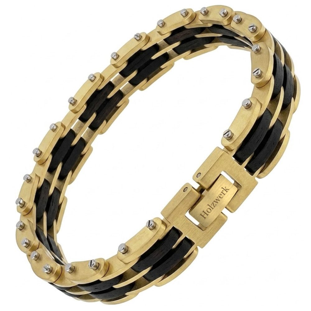 Holzwerk Edelstahlarmband Designer Holz Armband, Armkette Gliederarmband, inklusive Armbandkürzer, Holz Unikate, ideal auch als Geschenk