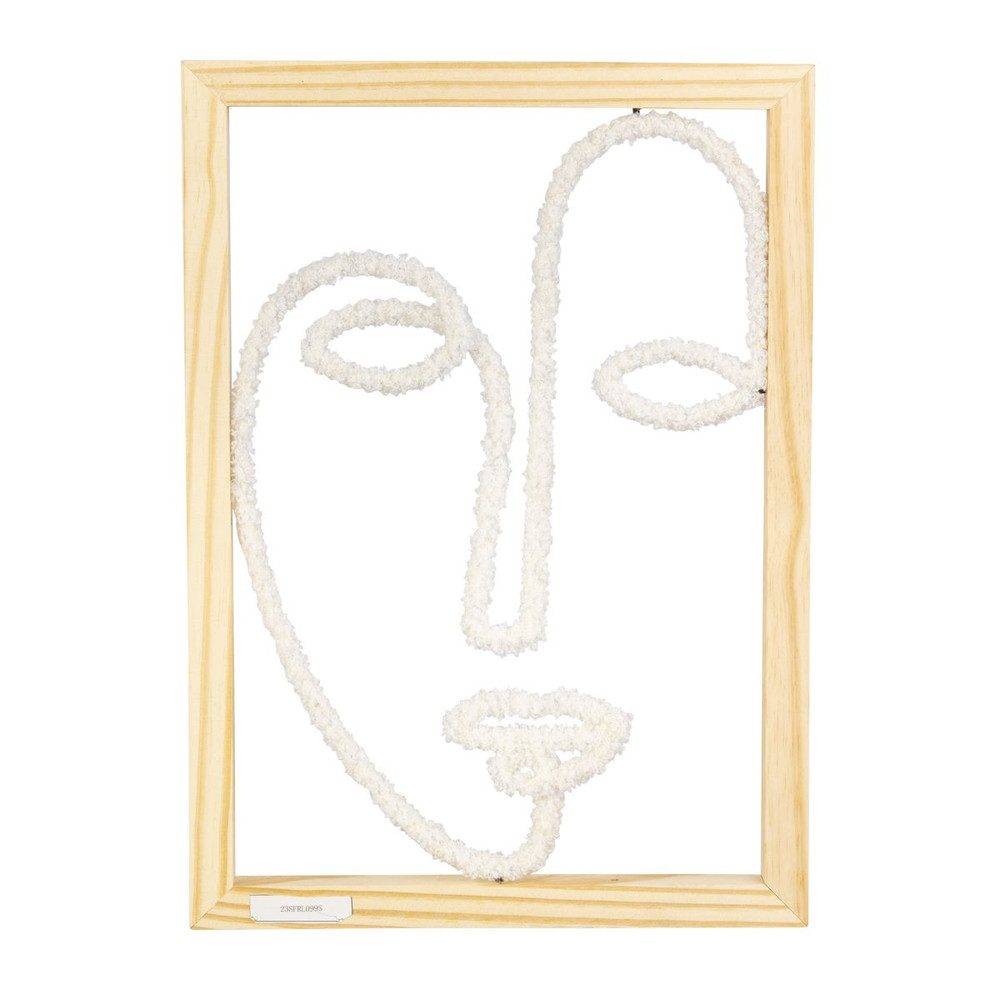 MICA Wandhalterung Wandbild - Gesicht - weiß/braun - ca. 29 x 2 x 40 cm