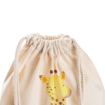 Mr. & Mrs. Panda Sporttasche Giraffe Zufrieden - Transparent - Geschenk, Sportbeutel Kinder, Abent (1-tlg), Umweltfreundlich
