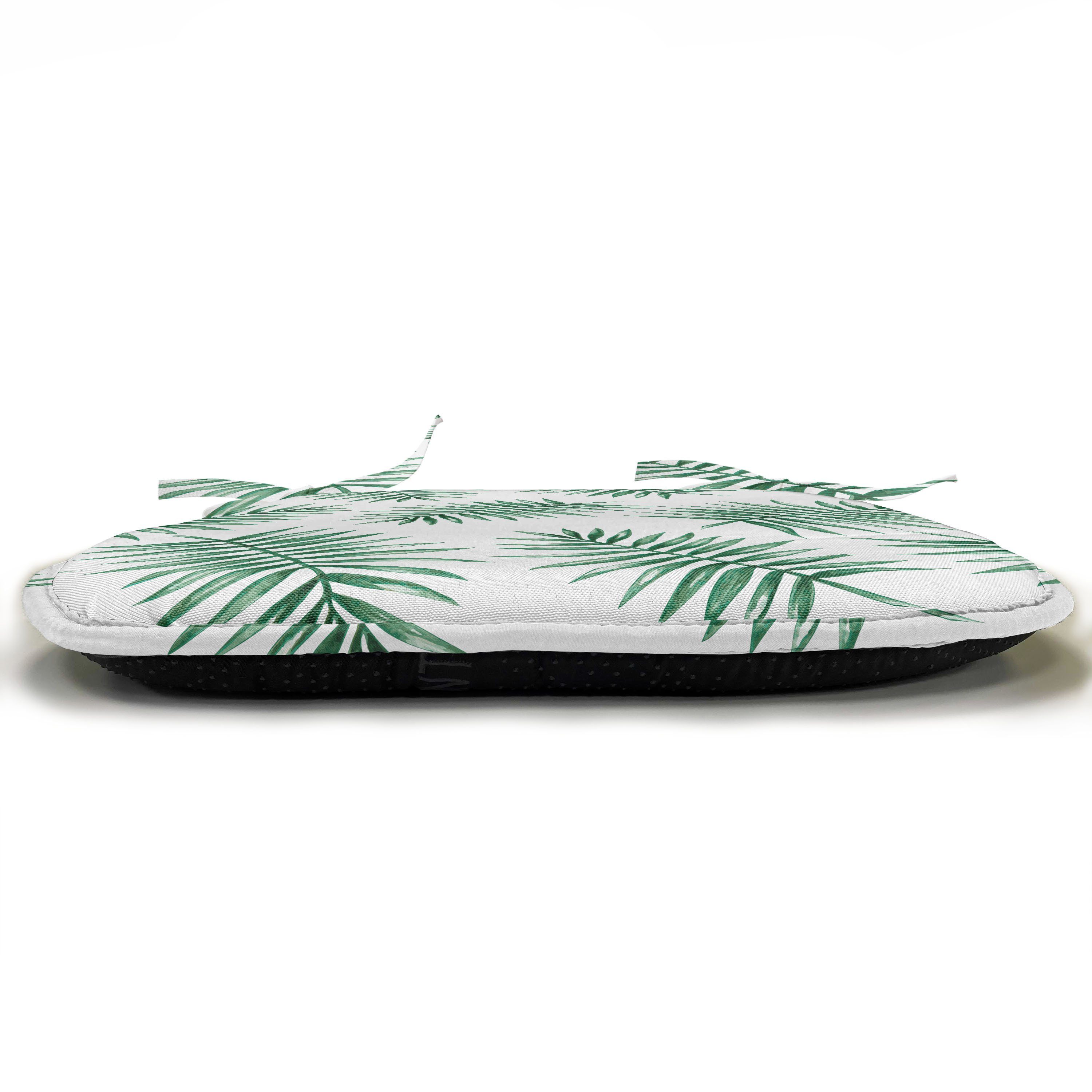 wasserfestes Dekoratives für Grün Palm mit Riemen Abakuhaus Kissen Tropical Aquarell Stuhlkissen Küchensitze,