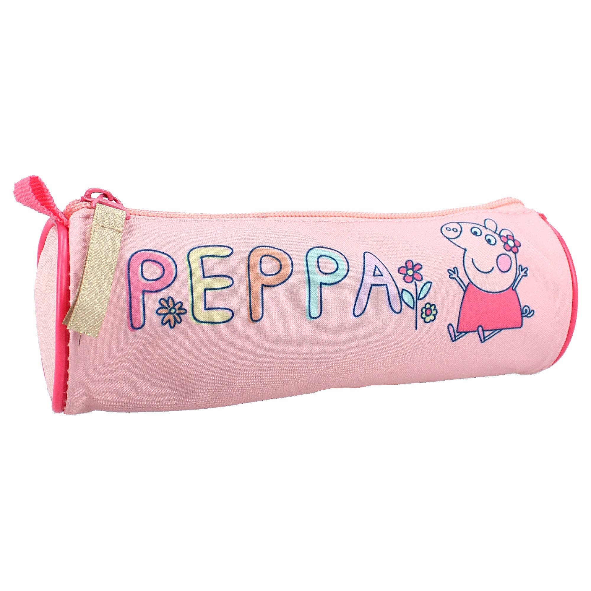 Peppa Pig Kinderrucksack Stiftemäppchen – Rosa Schlampermäppchen mit zwei Fächern