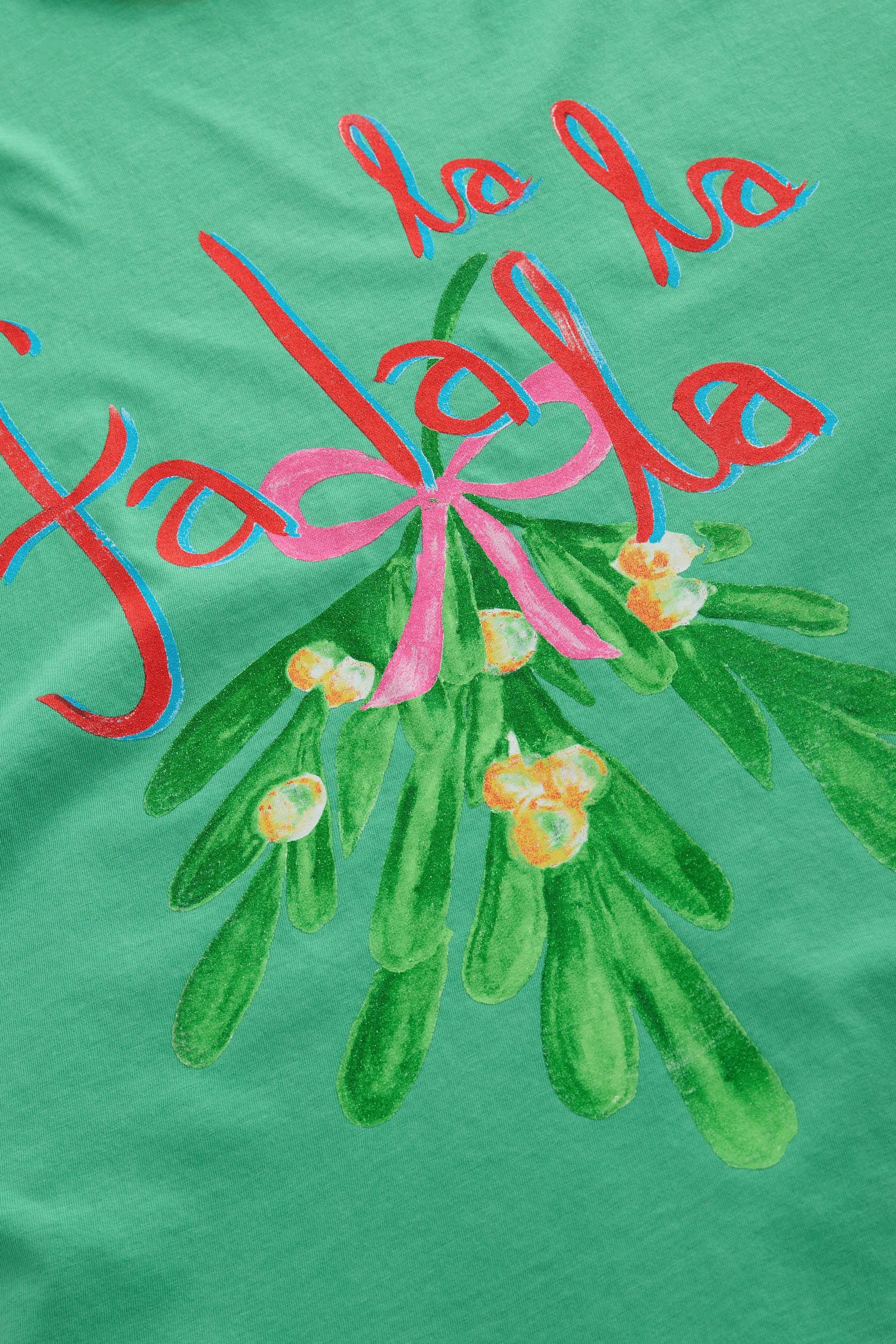 Next Print-Shirt Festliches T-Shirt mit Grafik, Fa La La (1-tlg)
