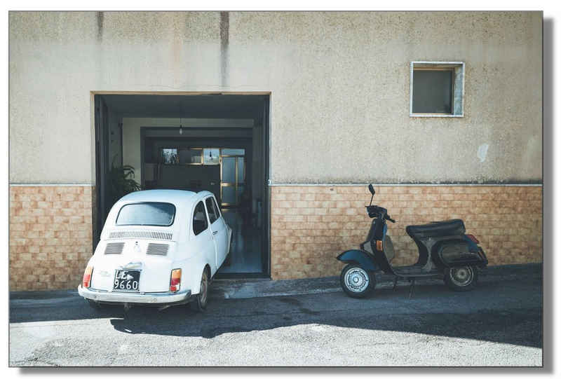 Victor (Zenith) Acrylglasbild Fiat oder Vespa, Fahrzeuge, in 40x60 cm, Bilder Auto, Wanddeko XXL