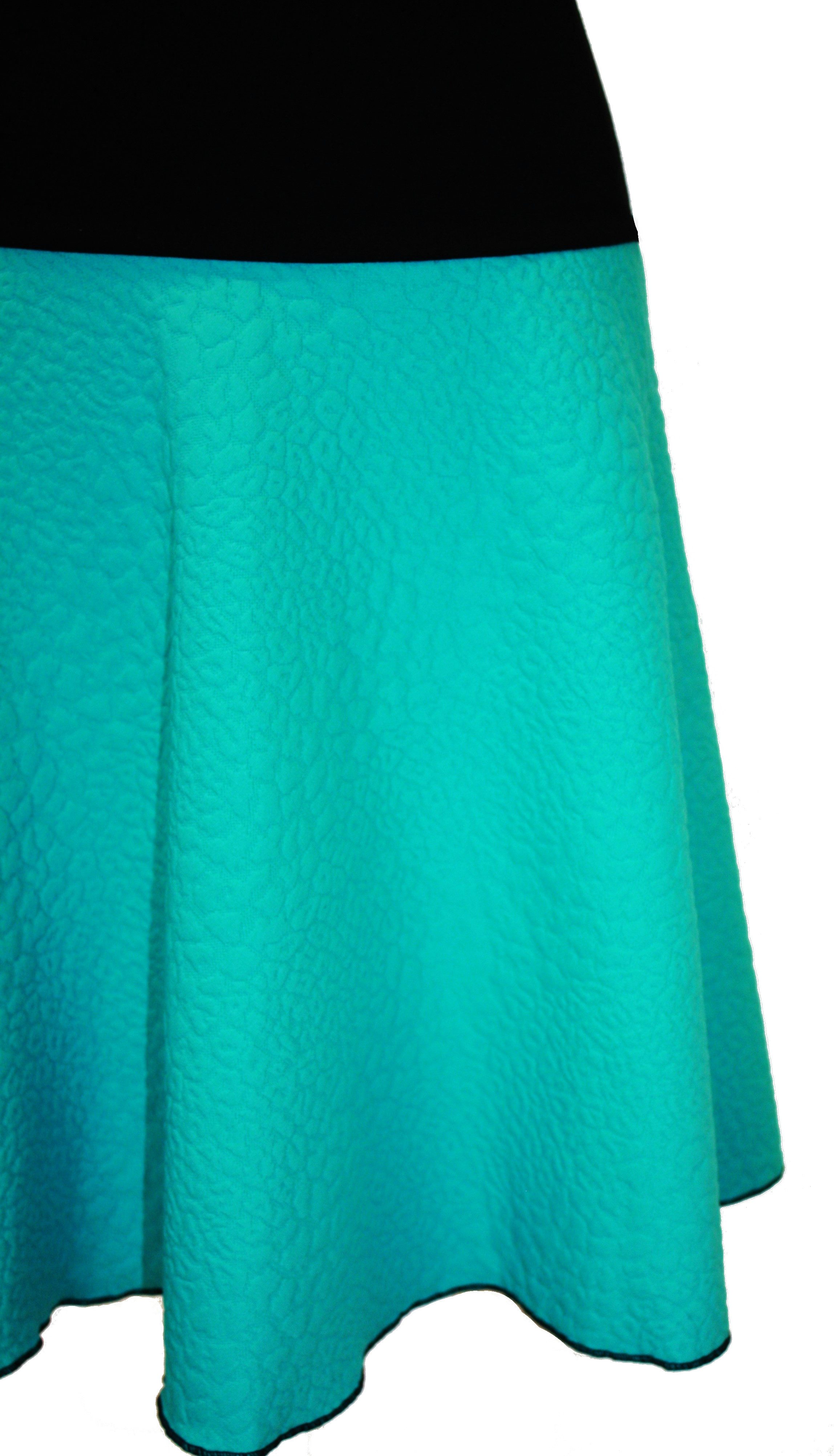 dunkle design A-Linien-Rock Dicker Jacquard Jersey Pink Grün Türkis elastis günstig online kaufen