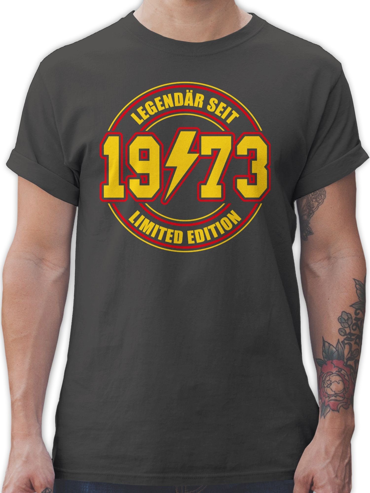 Shirtracer T-Shirt Legendär seit 1973 Limited Edition 50. Geburtstag 02 Dunkelgrau