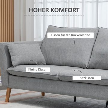 HOMCOM 2-Sitzer Sofa Polstersofa Doppelsofa Zweisitzer mit Leinenoptik