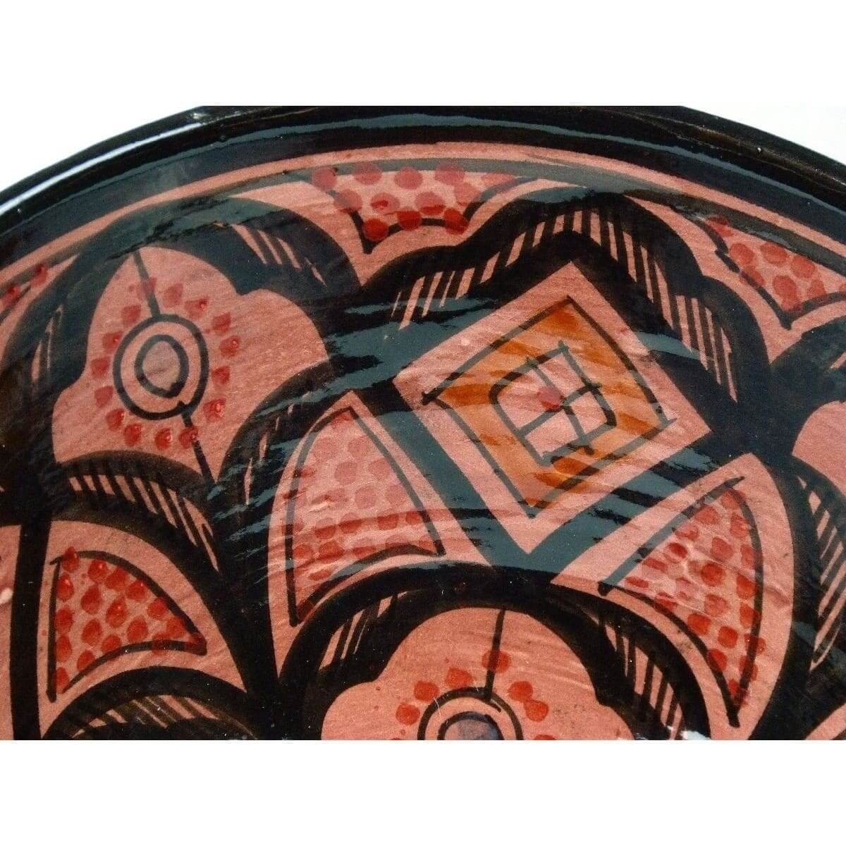 SIMANDRA Schüssel Rot Keramik, 1-tlg), Orientalische handrabeit Keramikschale, (XXL, marokkanische