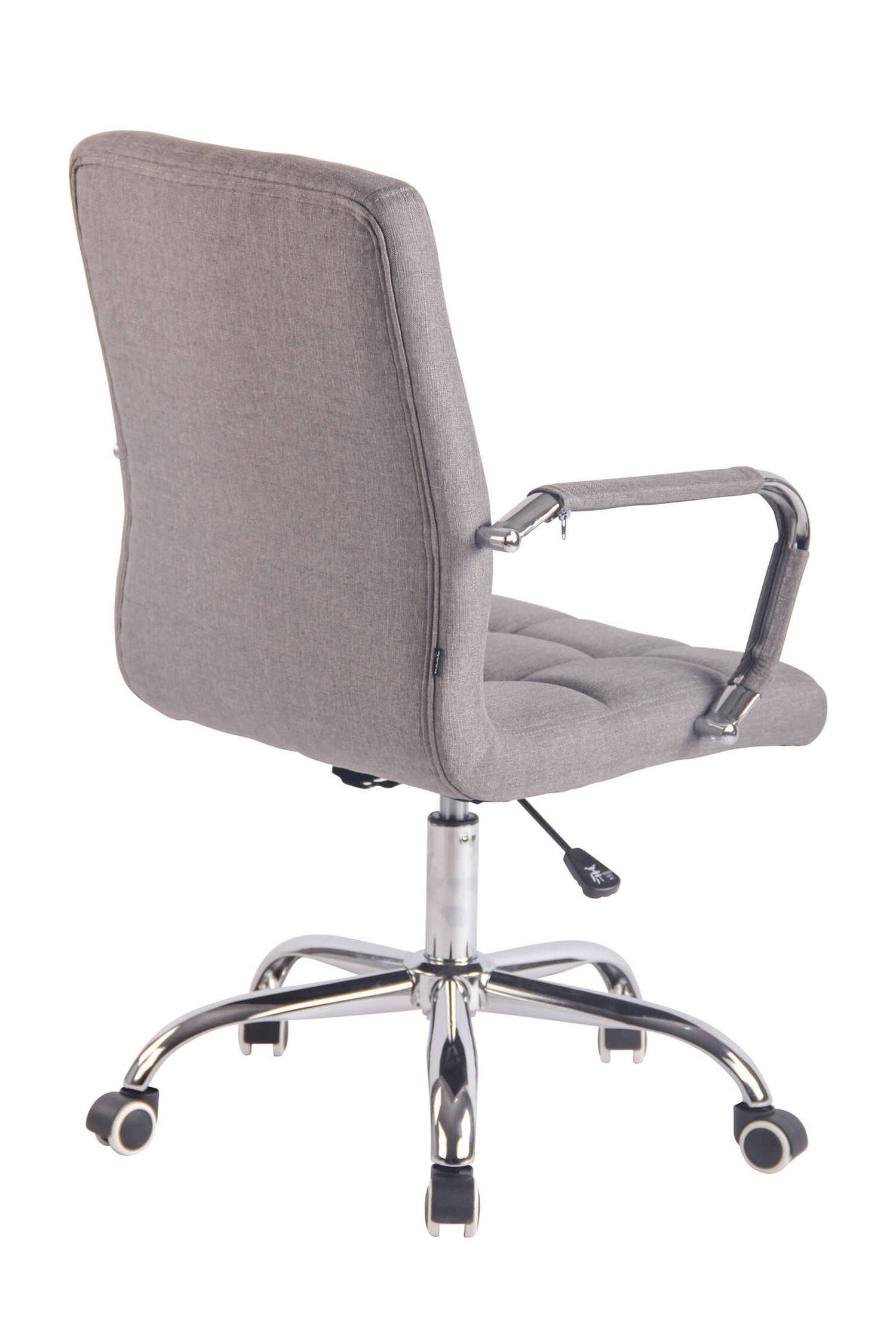 360° XXL), - Sitzfläche: mit bequemer Drehstuhl, Stoff Metall Deal drehbar - Gestell: Chefsessel, TPFLiving grau Rückenlehne chrom (Schreibtischstuhl, Bürostuhl Bürostuhl höhenverstellbar und