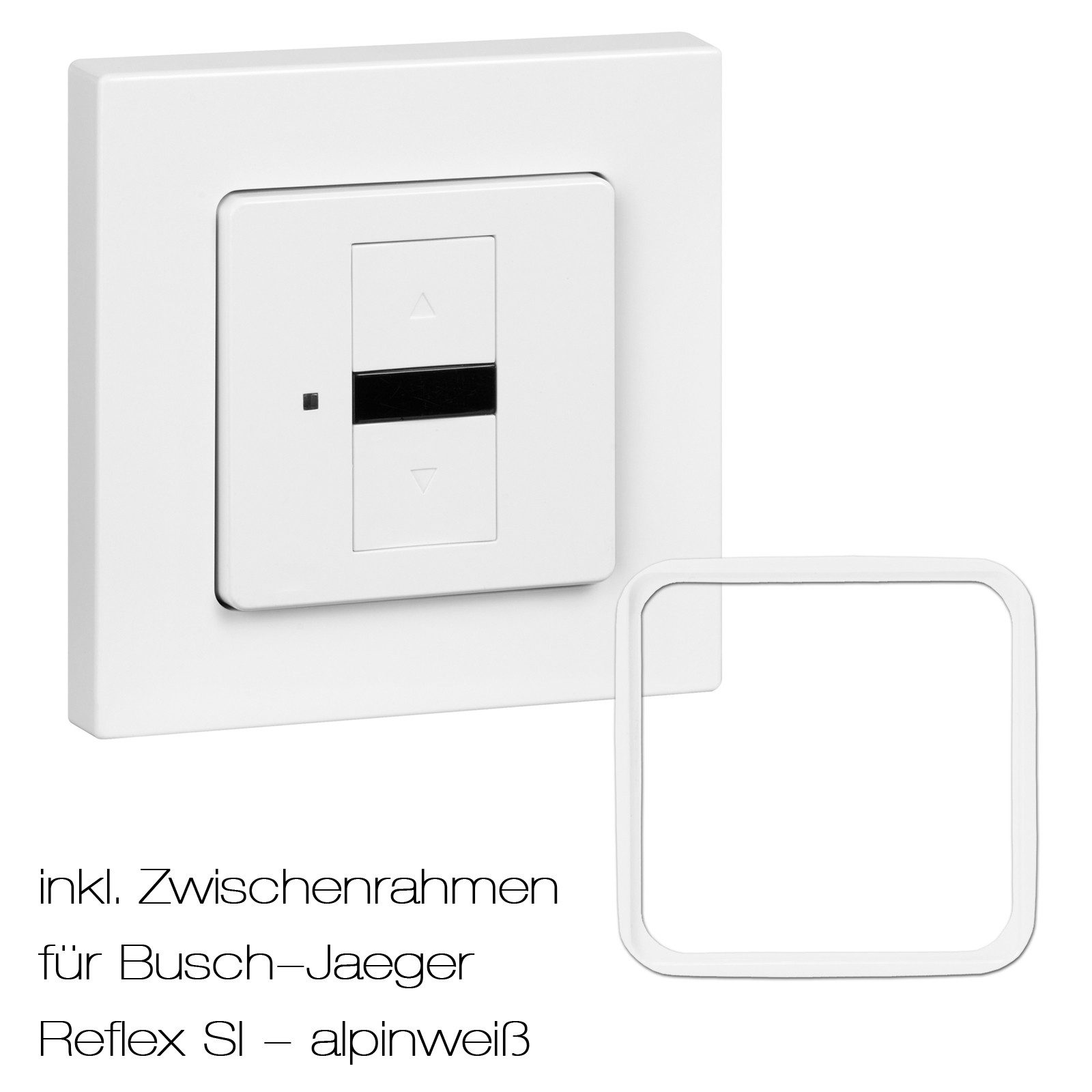 Simu Schalter Rollladen-Memory-Schalter inkl. Zwischenrahmen für Busch-Jaeger R-SI