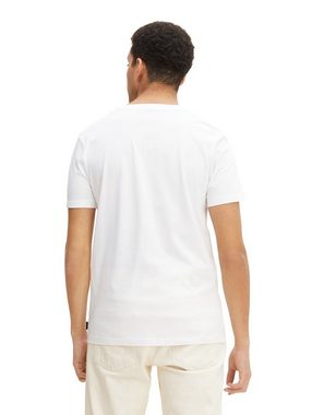 TOM TAILOR T-Shirt Basic Logo Print T-Shirt Rundhals 2x Stück Set Kurzarm (2-tlg) 5554 in Weiß-Dunkelblau