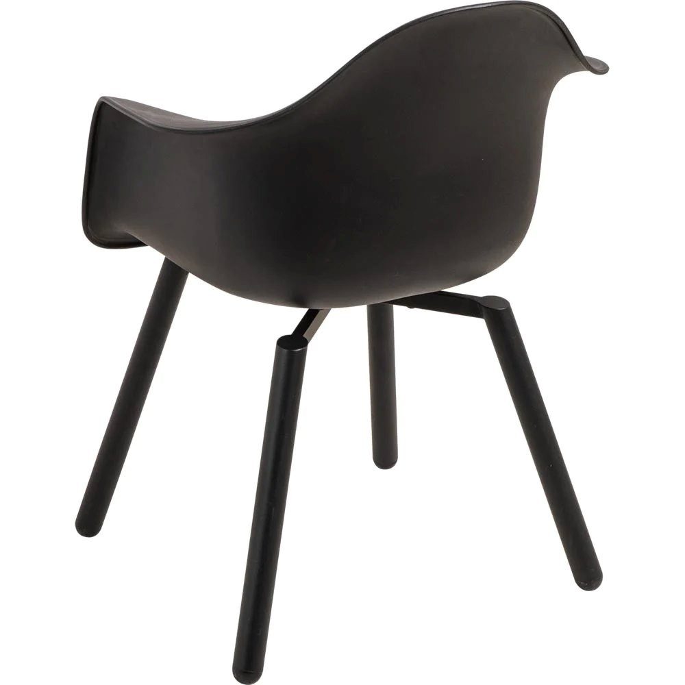 Lesli Living Gartenstuhl 4 Stück Stuhl Esszimmerstuhl Schalenstuhl Montreux schwarz/schwarz (4 St)
