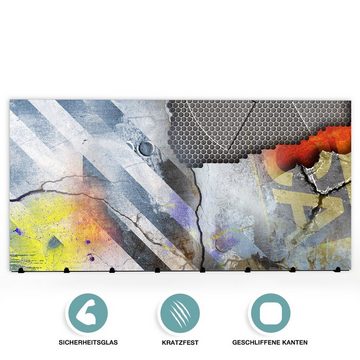 Primedeco Garderobenpaneel Magnetwand und Memoboard aus Glas Riss in Abstrakter Platte