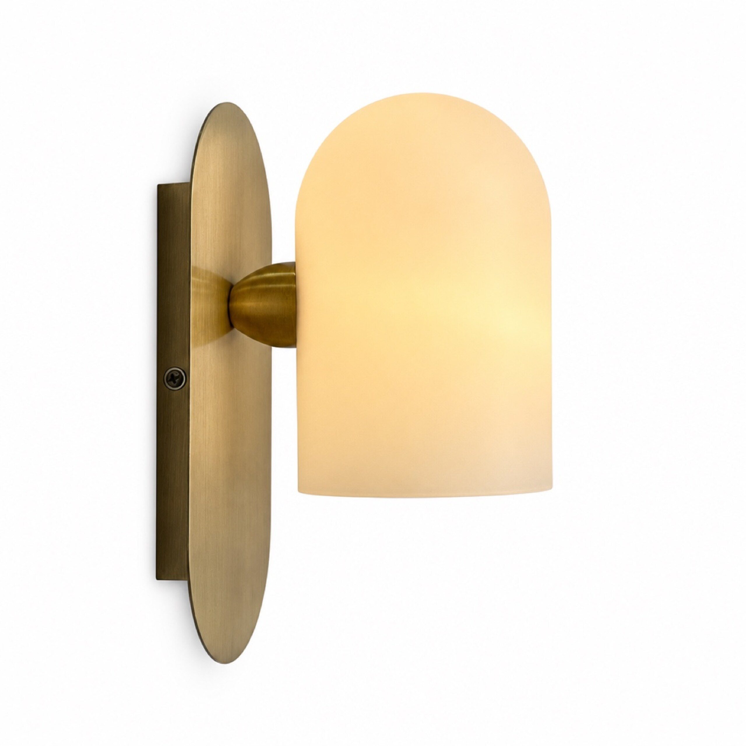 relaxdays Wandleuchte Wandlampe Messing und Milchglas, Diffuses, blendfreies Licht, E14, max. 40 W (Leuchtmittel nicht enthalten)