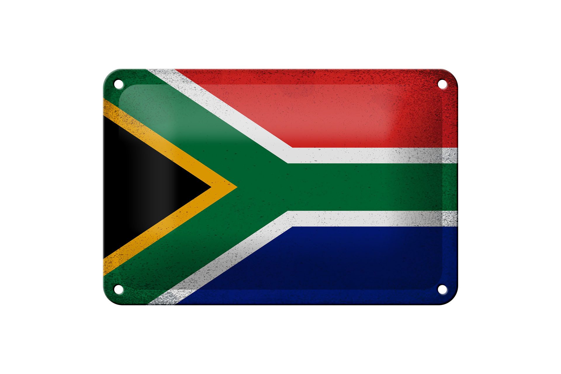 Femer GmbH Metallschild Flagge Südafrika 18x12cm South Africa Vintage, (1 St), gewölbte Oberfläche, abgerundete Ecken, umgeschlagene Kanten