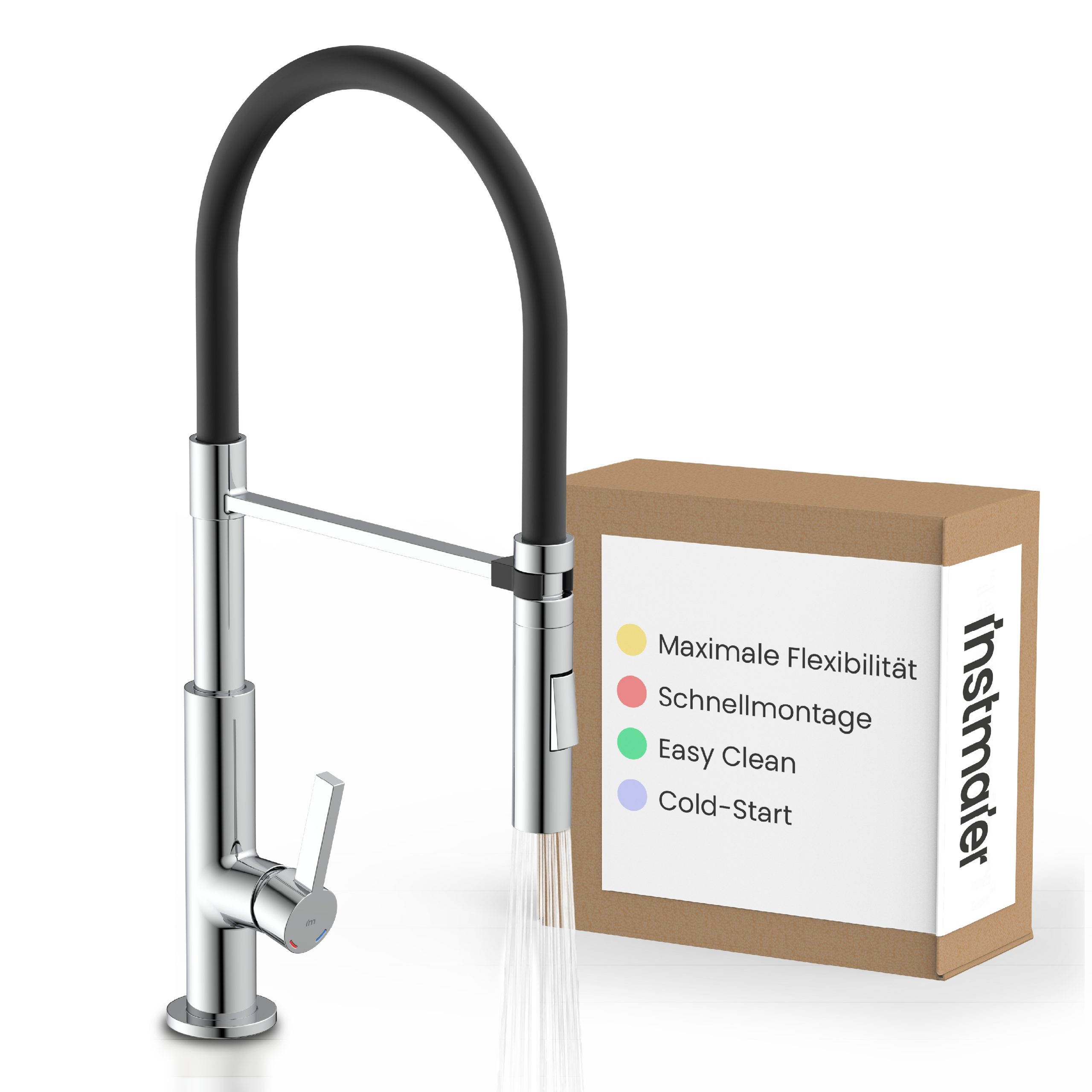 instmaier Küchenarmatur Nova, Spültischarmatur mit hohem Auslauf, flexible günstig online kaufen