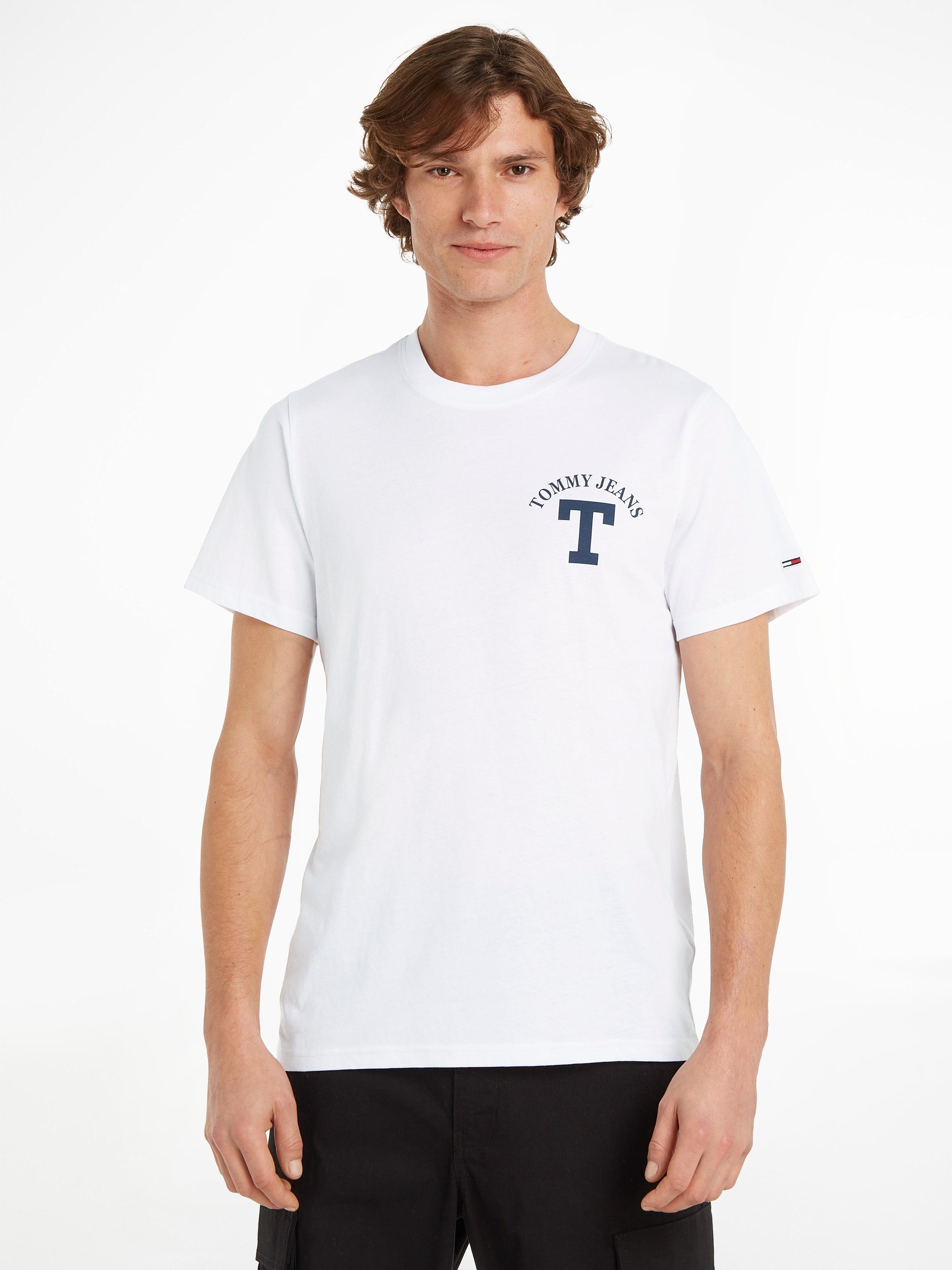 Tommy Jeans T-Shirt TJM REG CURVED LETTERMAN TEE White