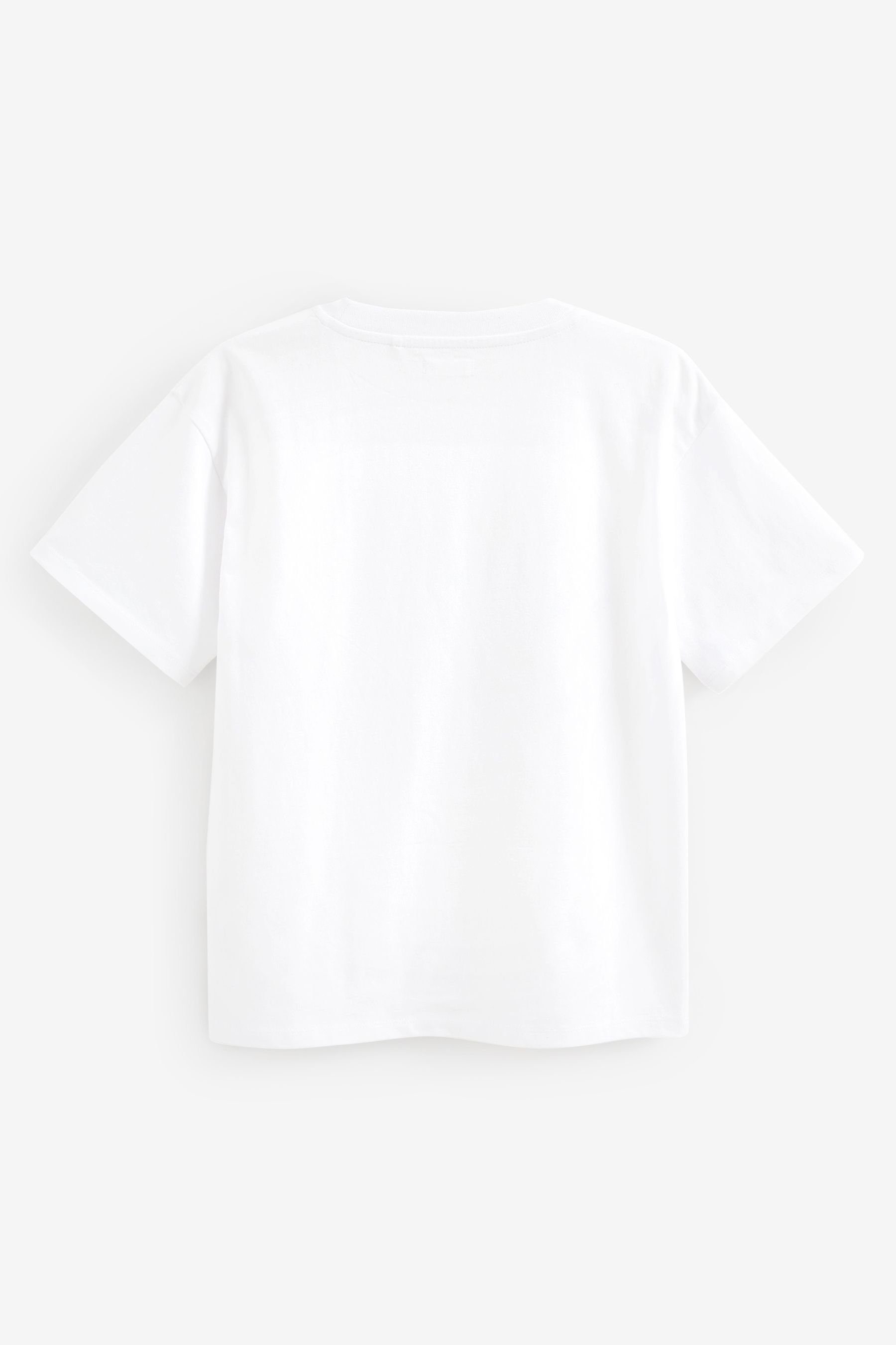 Rock mit Grafikprint T-Shirt (1-tlg) Oversize-T-Shirt White Next It Bunny