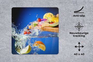 MuchoWow Gaming Mauspad Obst - Schneidebrett - Wasser (1-St), Mousepad mit Rutschfester Unterseite, Gaming, 40x40 cm, XXL, Großes