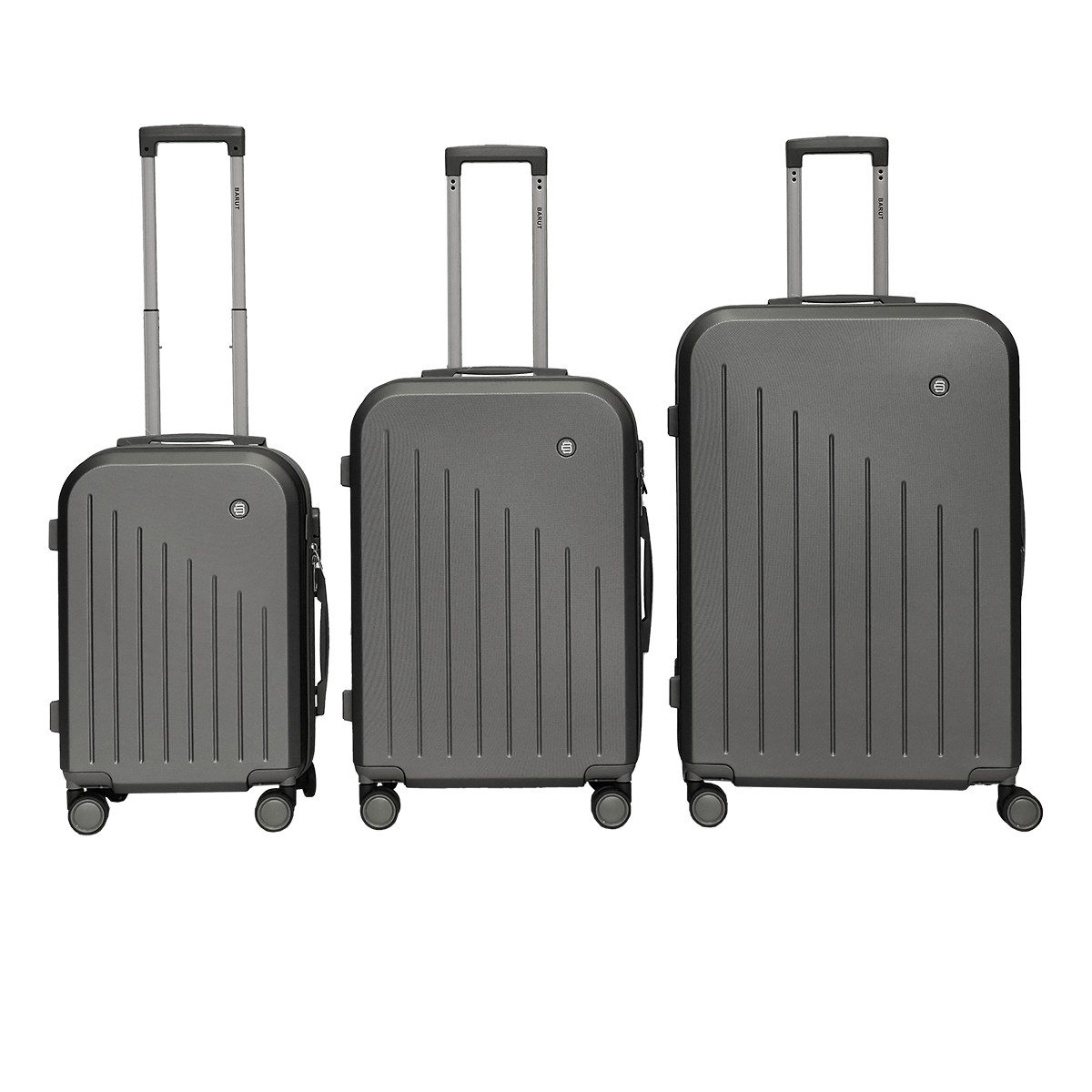 Barut Trolleyset Reisekofferset 3-teilig Modell Ares Grau, 4 Rollen, (3 tlg., Hartschalen Trolley Set MS-19052)