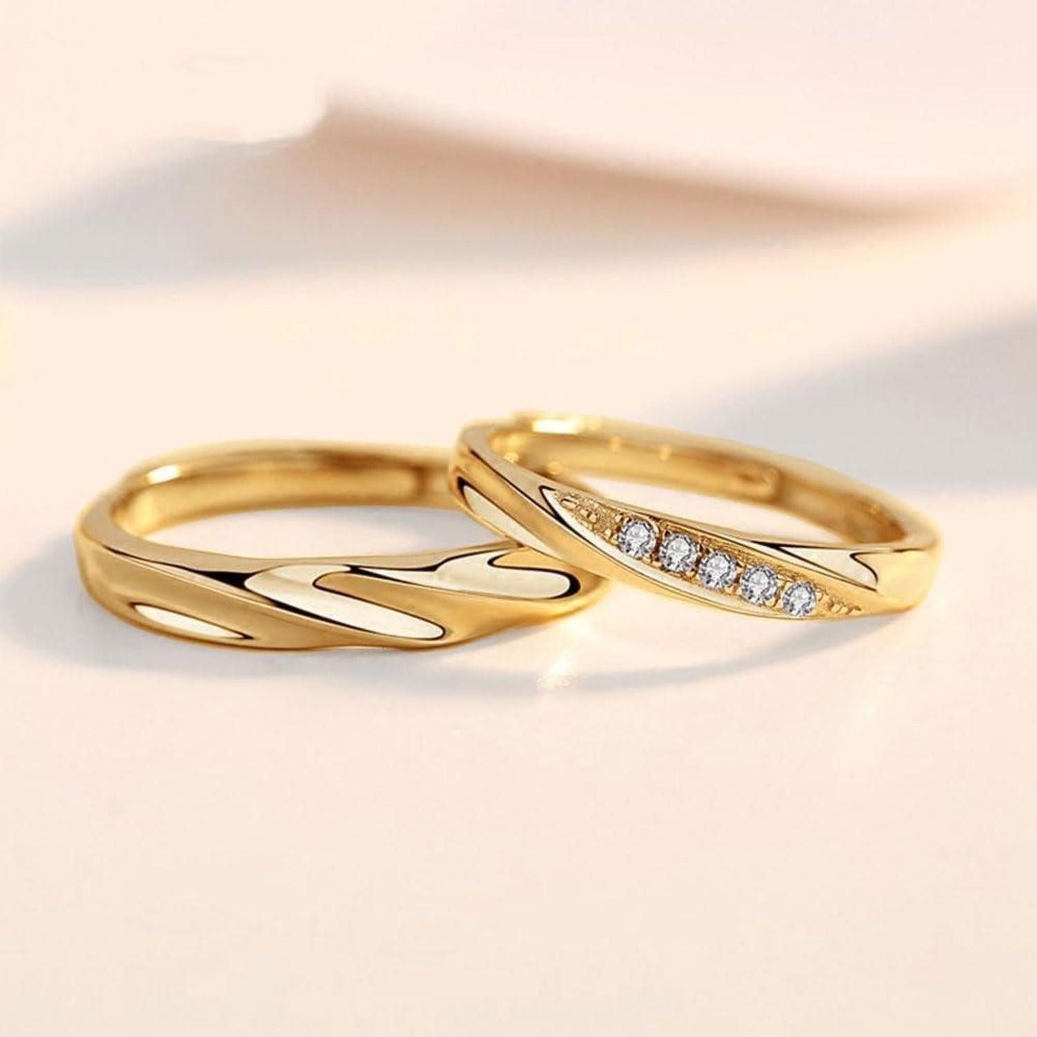 LuxusKollektion Partnerring Trauringe Partnerringe 925 Silber Verstellbar Gold Herren Ring
