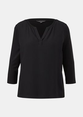 Comma Shirttop Blusenshirt mit Tunika-Ausschnitt Schmuck-Detail