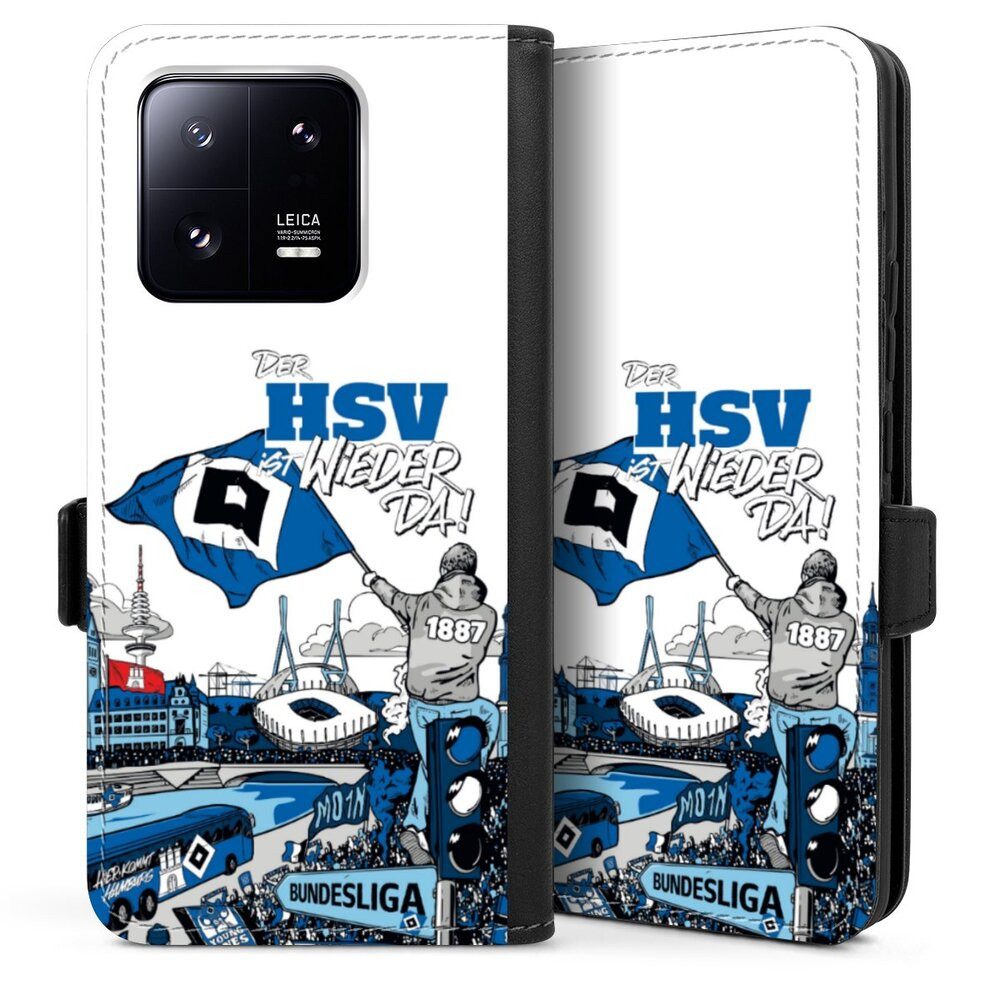 DeinDesign Handyhülle Hamburger SV Offizielles Lizenzprodukt Aufstieg, Xiaomi 13 Hülle Handy Flip Case Wallet Cover Handytasche Leder