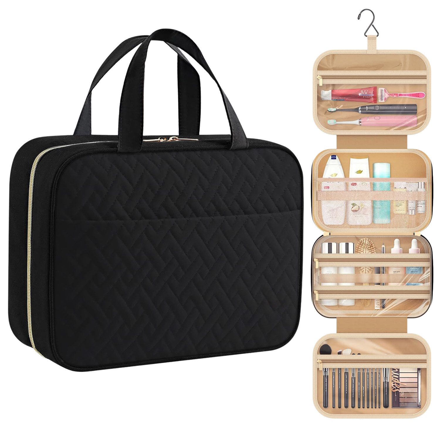 Refttenw Kosmetiktasche Kulturtasche zum Aufhängen,Reise Kulturbeutel Damen günstig online kaufen