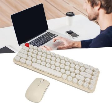 Topiky Effiziente Shortcuts und Retro-Design mit Dot Keycaps Tastatur- und Maus-Set, Effizienz Stabile 2,4-G-Verbindung Energiespar-Technologie Vielseitige