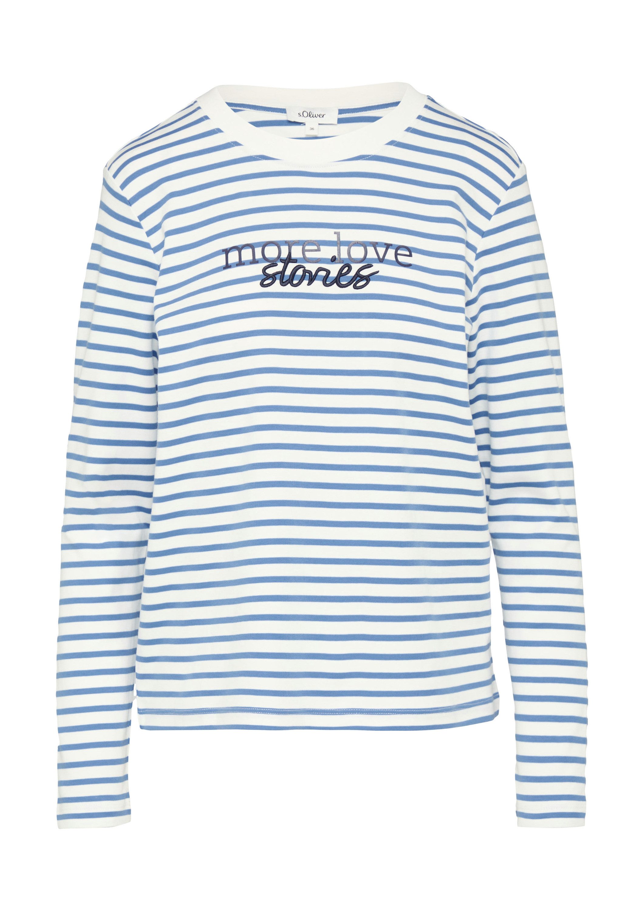 s.Oliver Langarmshirt T-Shirt Gestreiftes Langarmshirt im Relaxed Fit mit A günstig online kaufen