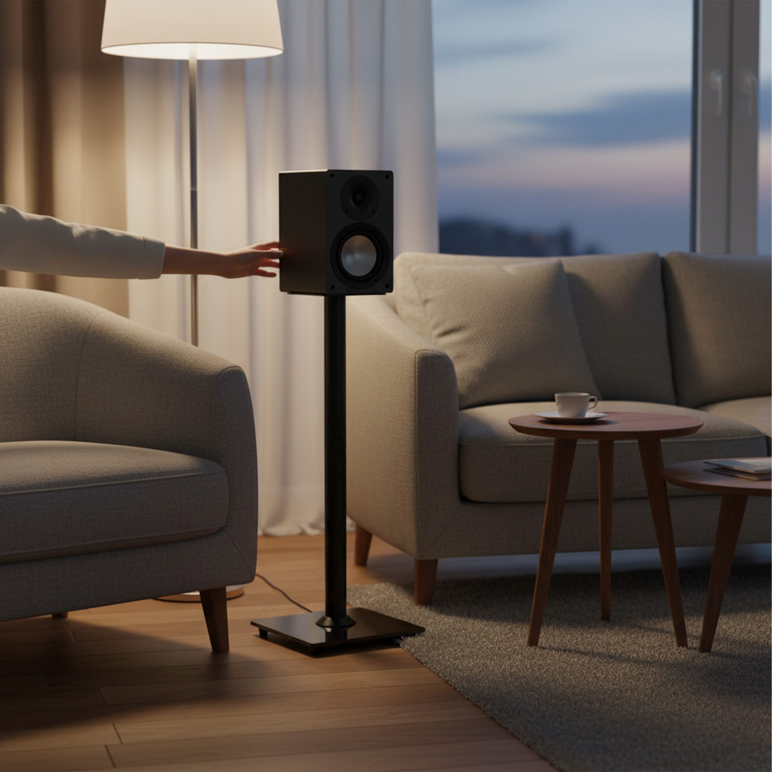 relaxdays Lautsprecherständer im 2er Set, (2-tlg., schwarz)