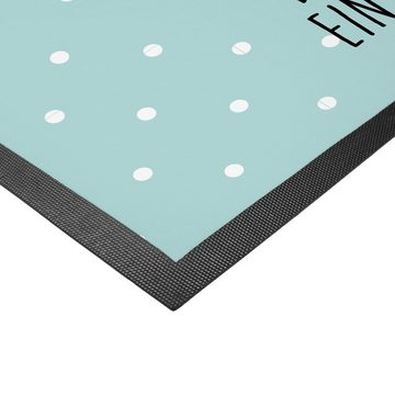 Fußmatte 60 x 90 cm Eule Federschmuck - Türkis Pastell - Geschenk, Motivfußmat, Mr. & Mrs. Panda, Höhe: 0 mm