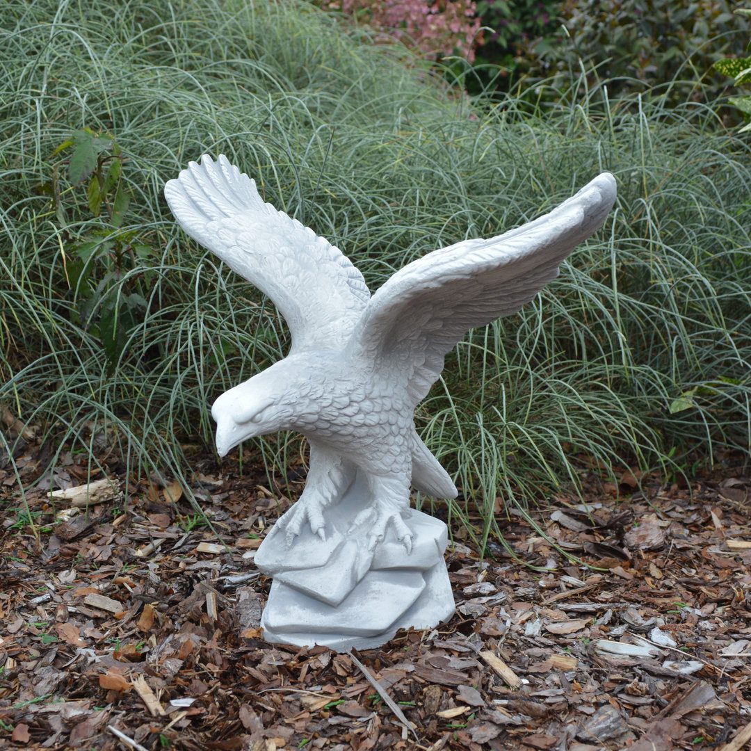 gartendekoparadies.de Gartenfigur Adlerfigur, Steinadler, Steinfigur, H. 32 cm, 35 cm Spannweite, 4 kg, Frostsicher