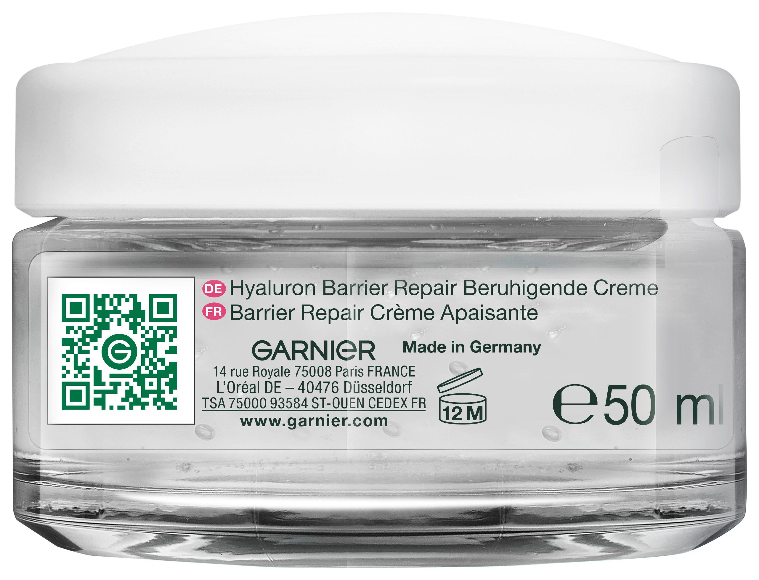 GARNIER Gesichtspflege HYALURON BARRIER REPAIR BERUHIGENDE CREME, für empfindliche Haut, feuchtigkeitsspendend, beruhigt