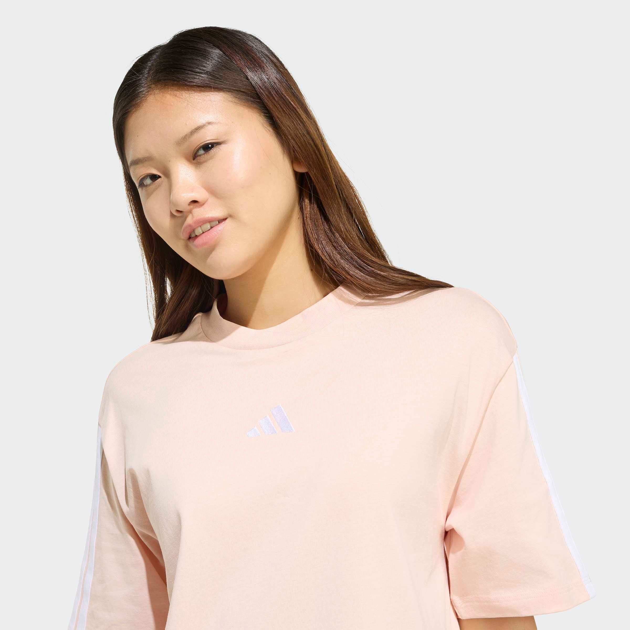adidas Sportswear T-Shirt W 3S SJ BF T Kurzarmdesign, mit Rundhalsausschnitt, gerader Abschluss