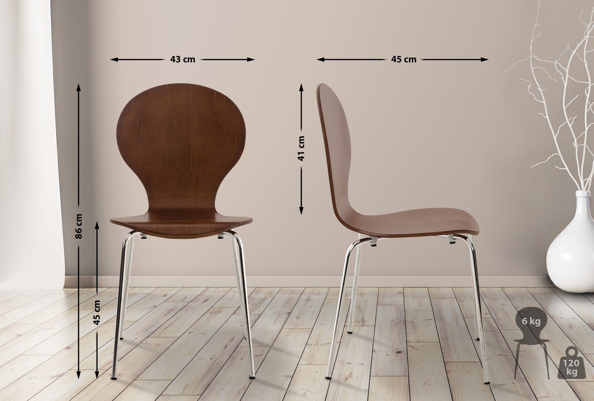 CLP Besucherstuhl Diego (4er Set), stapelbar günstig online kaufen