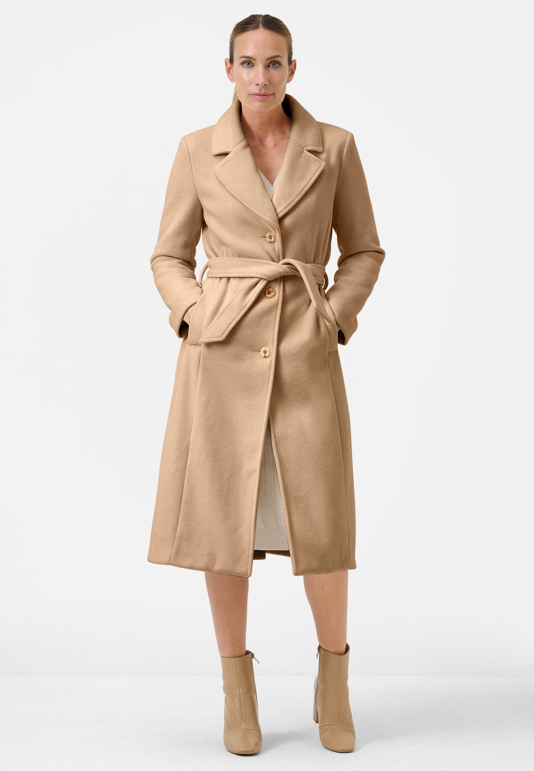 RICANO Trenchcoat Rosana Damen Mantel mit Reverskragen und Gürtel günstig online kaufen