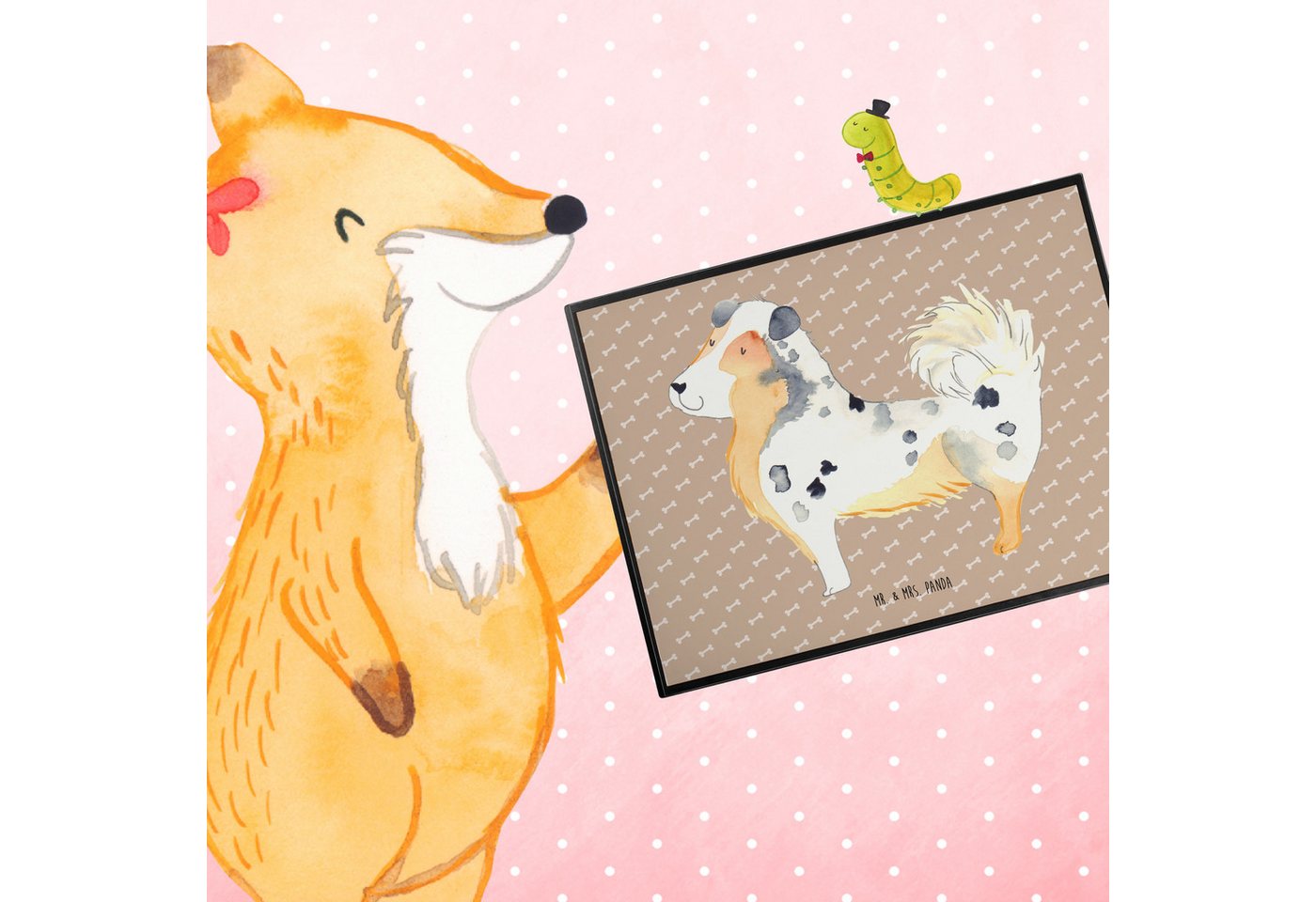 Thumbnail - Mr. & Mrs. Panda Schreibtischunterlage Hund Australien Shepherd - Hundeglück - Geschenk, Hundeliebe, Schreib, (Packung, ...