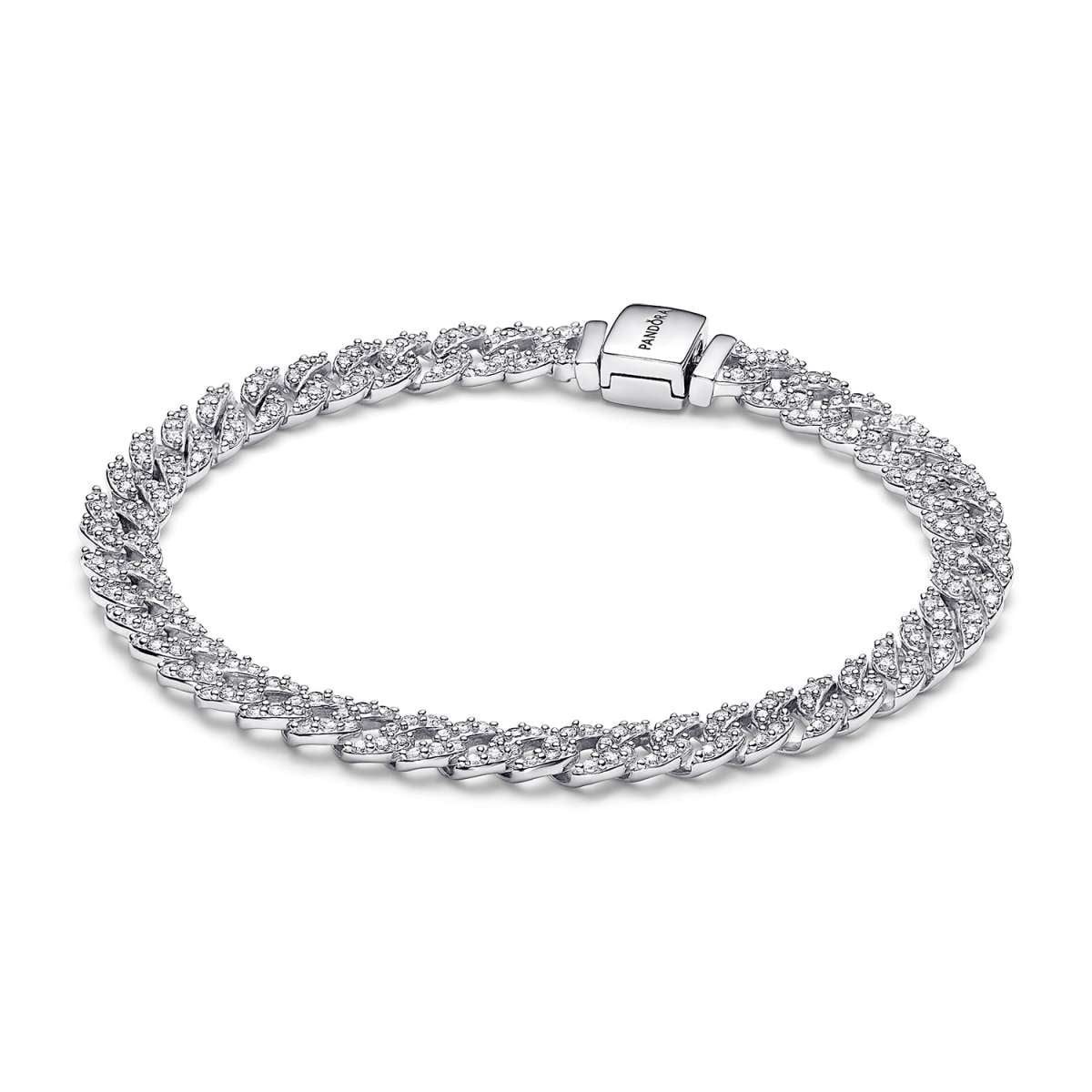 Pandora Silberarmband 593008C01, für Damen Silber Zeitloses Pavé