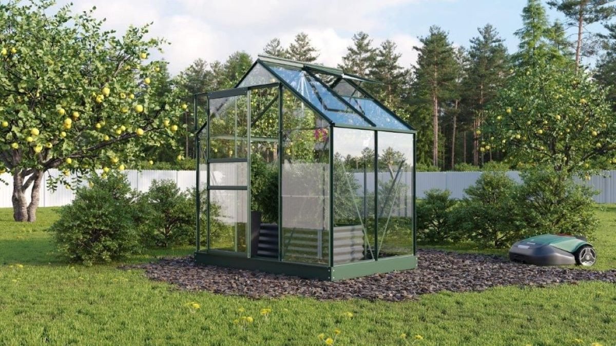 Thumbnail - Vitavia Gewächshaus Planet 2500 ESG 3mm, Smaragd - Set L1310 x B1950 x H2074 mm