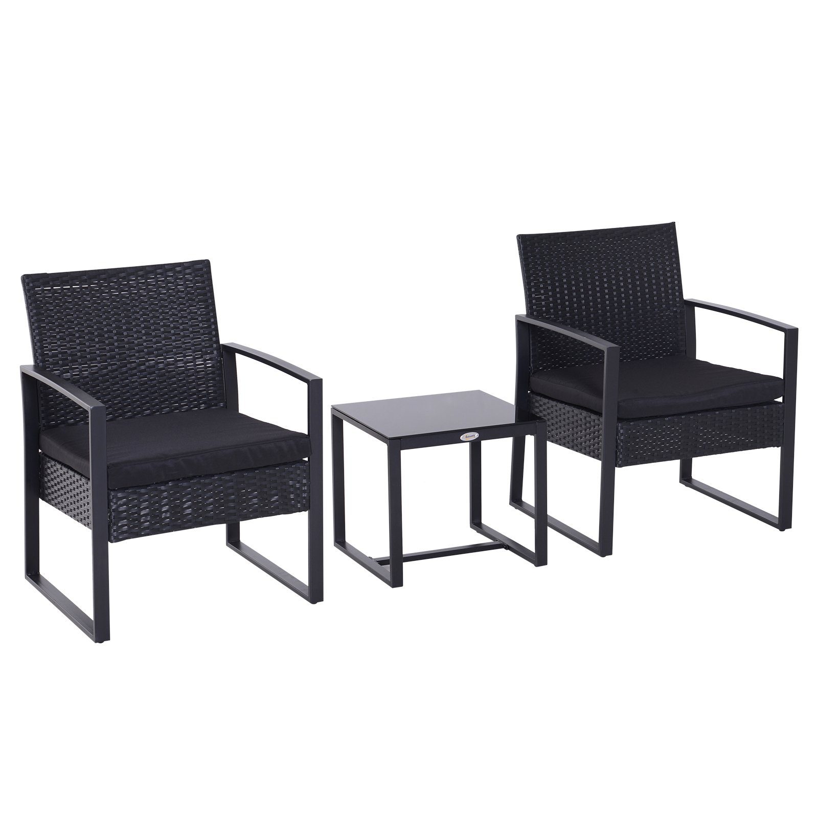 Polyrattan als Sitzgruppe Outsunny 5-tlg. Set Sitzgruppe