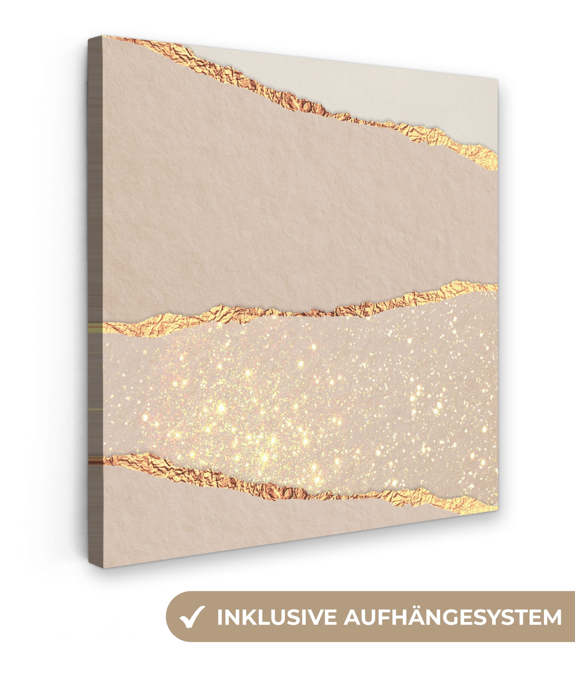 OneMillionCanvasses® Leinwandbild Rosa - Gold - Glitzer - Design, Fotodruck günstig online kaufen