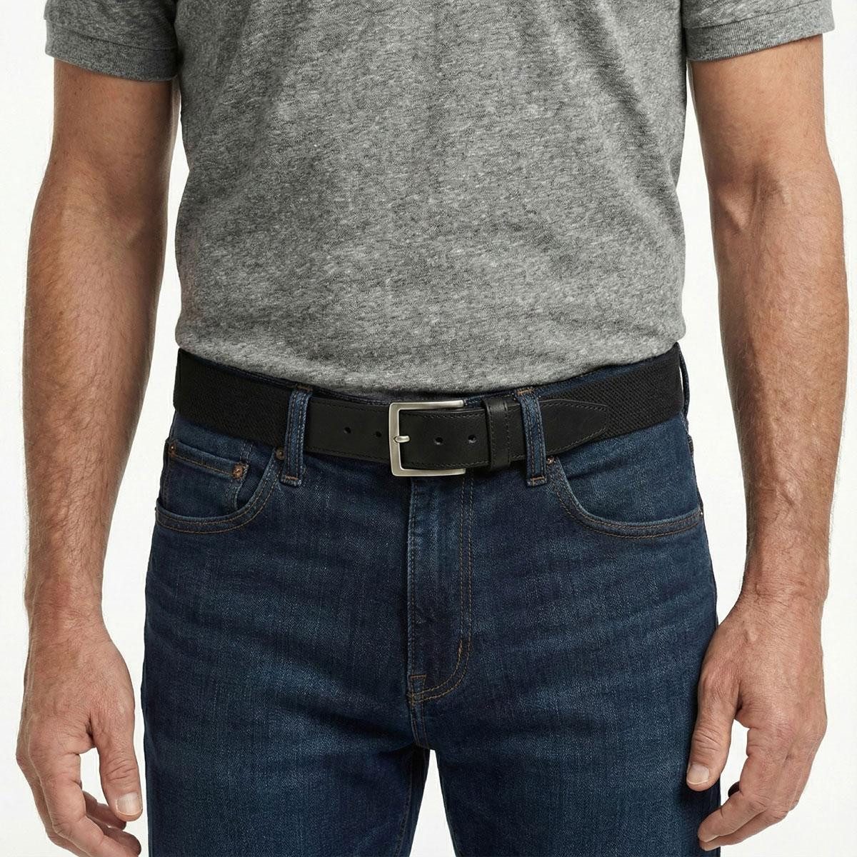 BELTINGER Ledergürtel Hochwertiger Stretch-Gürtel mit echtem Leder 3,5cm - Elastischer Gürte (1-St) – Bild 4 von 5